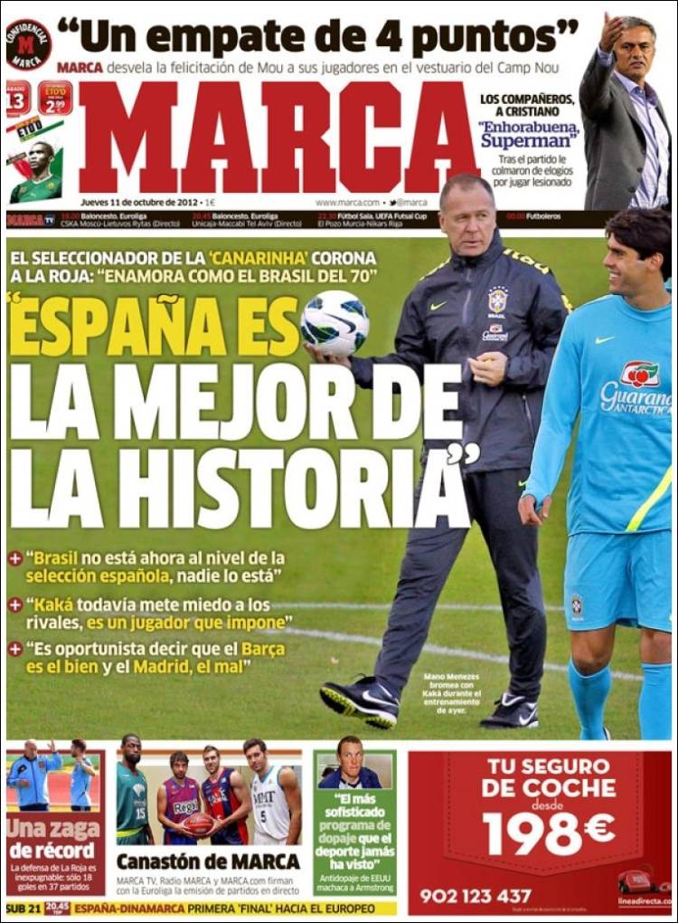 Periódico Marca (España). Periódicos de España. Edición de j